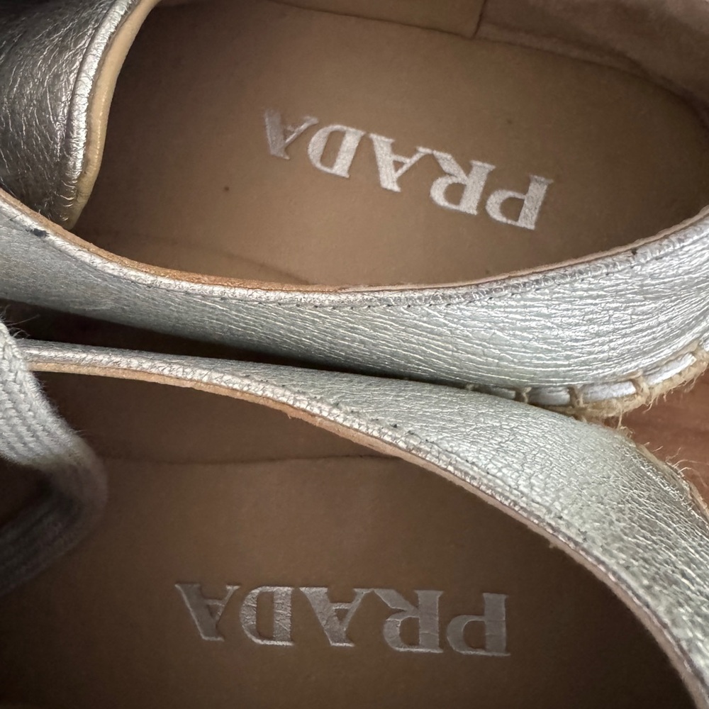 Pristine Condition Prada Metallic Silver Platform… - image 5
